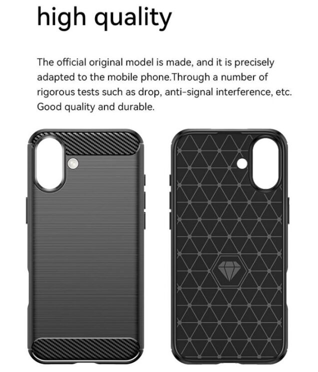 Защитный чехол UniCase Carbon для Apple iPhone 16 Plus - Red: фото 8 из 9