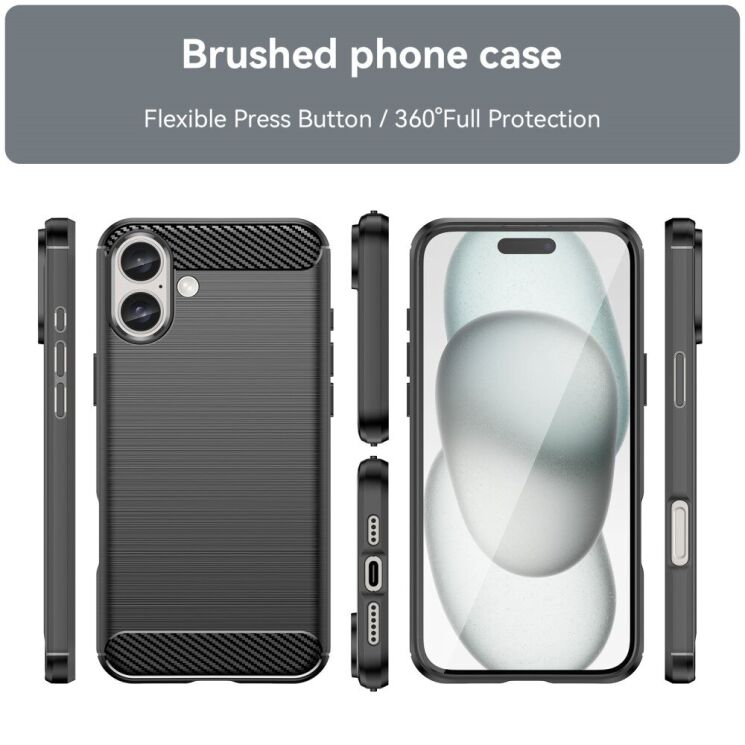 Защитный чехол UniCase Carbon для Apple iPhone 16 Plus - Red: фото 2 из 9