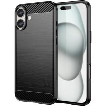 Защитный чехол UniCase Carbon для Apple iPhone 16 Plus - Black: фото 1 из 9