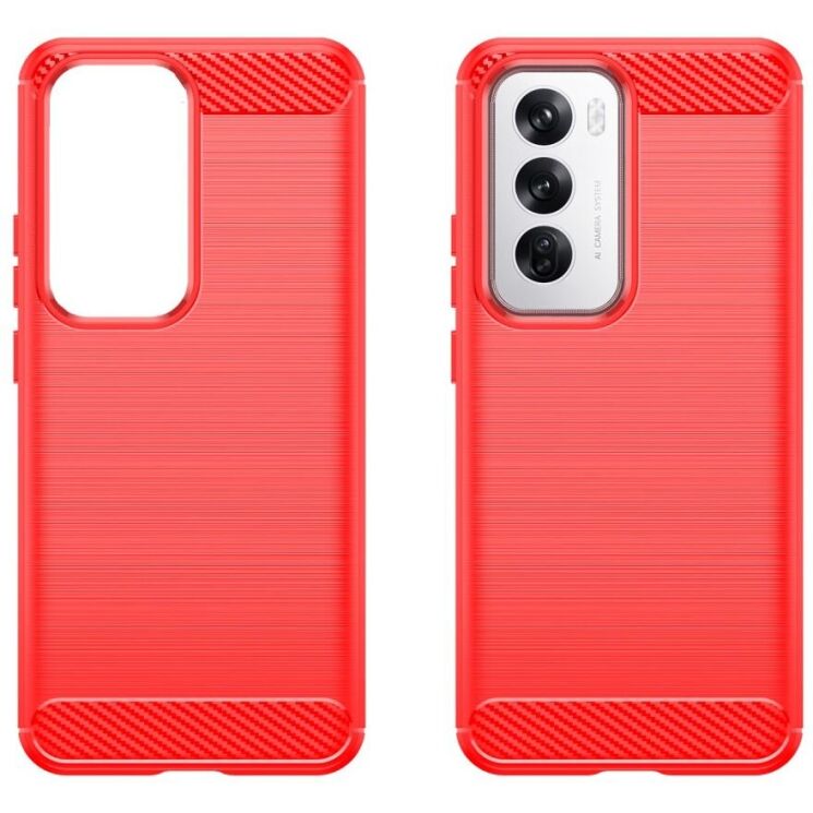 Захисний чохол UniCase Carbon для OPPO Reno 12 - Red: фото 2 з 8