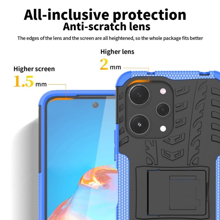 Защитный чехол UniCase Hybrid X для Xiaomi Redmi 12 - Black: фото 10 из 16