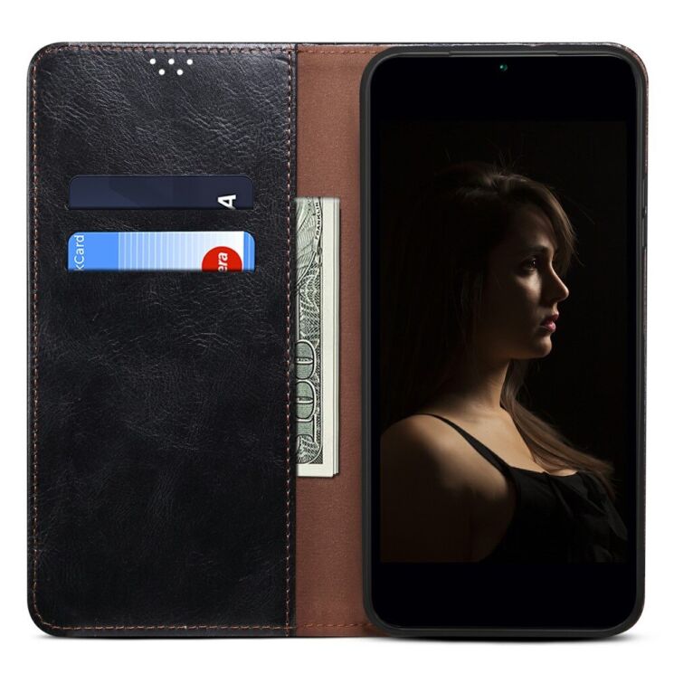 Защитный чехол UniCase Leather Wallet для Motorola Moto G75 - Black: фото 2 из 7