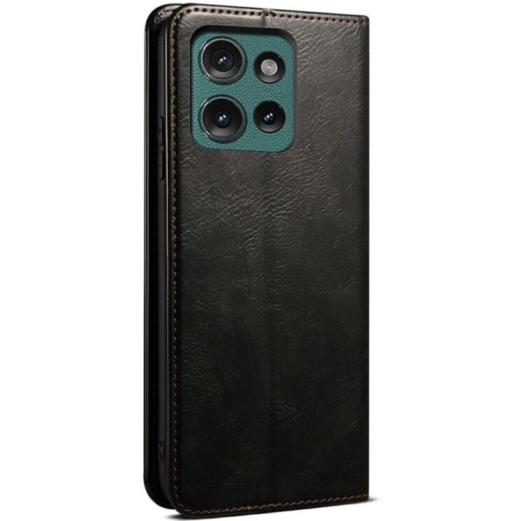 Защитный чехол UniCase Leather Wallet для Motorola Moto G75 - Black: фото 6 из 7
