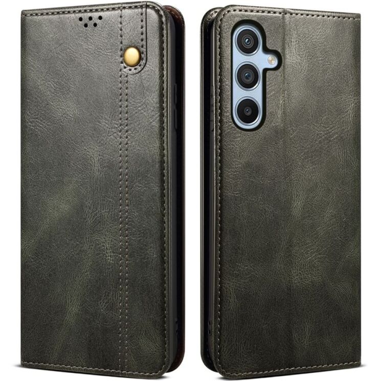 Защитный чехол UniCase Leather Wallet для Samsung Galaxy S25 Plus (S936) - Green: фото 1 из 7