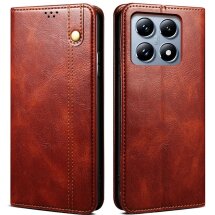 Защитный чехол UniCase Leather Wallet для Xiaomi 14T Pro - Brown: фото 1 из 6