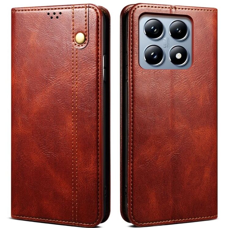 Защитный чехол UniCase Leather Wallet для Xiaomi 14T Pro - Brown: фото 1 из 6