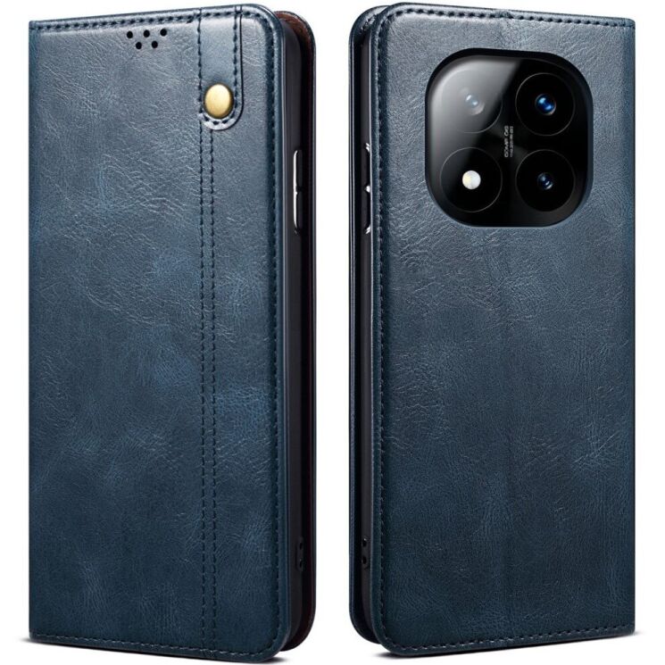 Захисний чохол UniCase Leather Wallet для Xiaomi Redmi Note 14 Pro Plus - Blue: фото 1 з 7