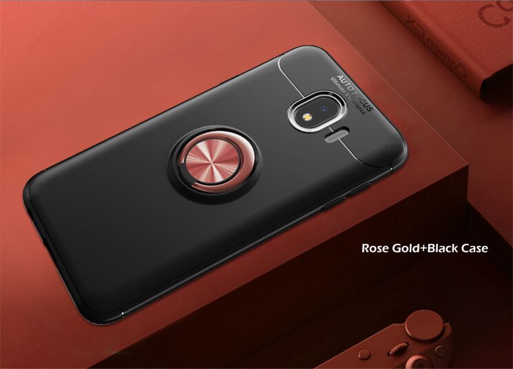 Защитный чехол UniCase Magnetic Ring для Samsung Galaxy J4 2018 (J400) - Black / Rose Gold: фото 2 из 12