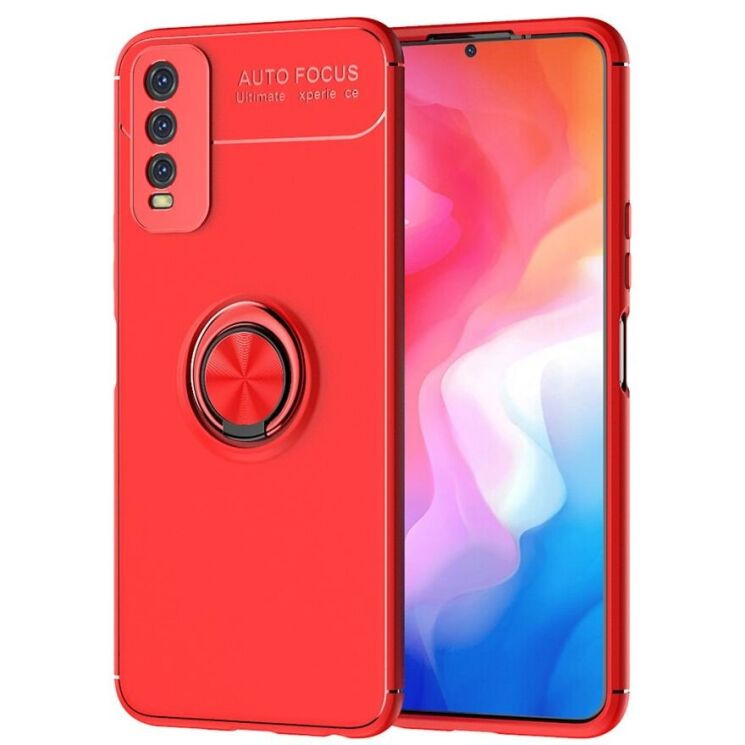 Чехол с магнитным кольцом UniCase Magnetic Ring для VIVO Y20 (V2027) / Y12s - Red: фото 1 из 2