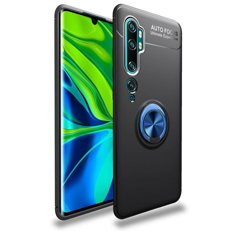 Чохол з магнітним кільцем UniCase Magnetic Ring для Xiaomi Mi Note 10 Pro / Mi Note 10 - Black / Blue: фото 1 з 14