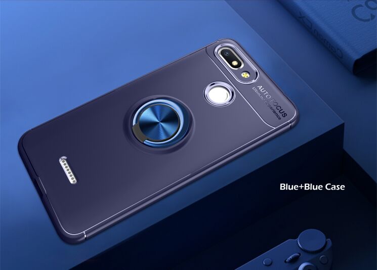 Защитный чехол UniCase Magnetic Ring для Xiaomi Redmi 6 - Blue: фото 2 из 11