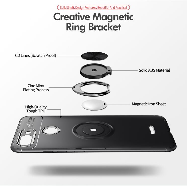 Защитный чехол UniCase Magnetic Ring для Xiaomi Redmi 6 - Red: фото 9 из 11
