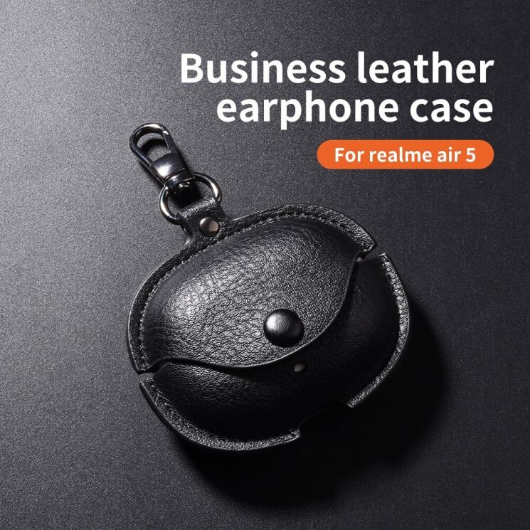 Захисний чохол UniCase Retro Cover для Realme Buds Air 5 Pro - Black: фото 2 з 8