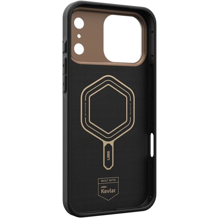 Захисний чохол URBAN ARMOR GEAR Fibr Armor MagSafe для iPhone 17 Pro Max - Kevlar Graphite / Bronze: фото 3 з 10