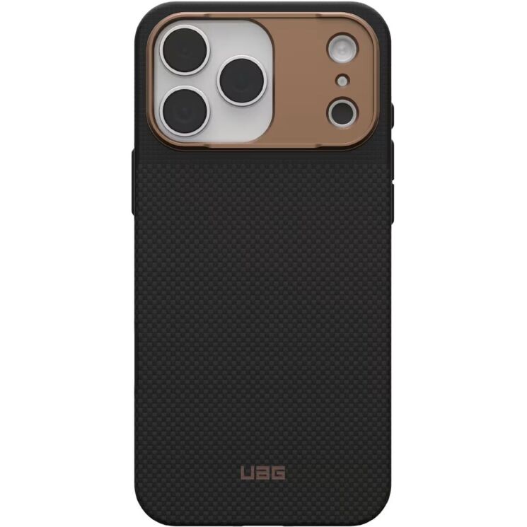 Захисний чохол URBAN ARMOR GEAR Fibr Armor MagSafe для iPhone 17 Pro Max - Kevlar Graphite / Bronze: фото 1 з 10