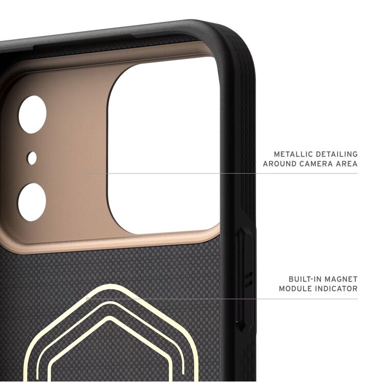 Захисний чохол URBAN ARMOR GEAR Fibr Armor MagSafe для iPhone 17 Pro Max - Kevlar Graphite / Bronze: фото 10 з 10