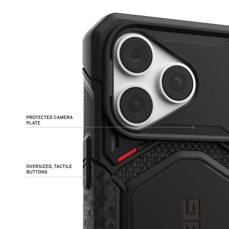 Защитный чехол URBAN ARMOR GEAR Monarch Pro Kevlar MagSafe для iPhone 18 Pro Max (114568113940) - Kevlar Black: фото 7 из 9