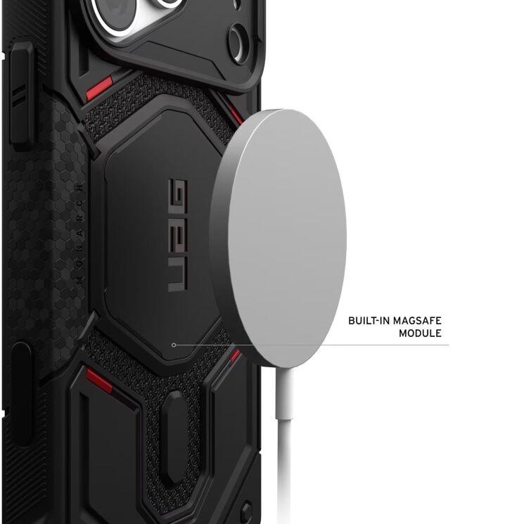 Защитный чехол URBAN ARMOR GEAR Monarch Pro Kevlar MagSafe для iPhone 18 Pro Max (114568113940) - Kevlar Black: фото 6 из 9