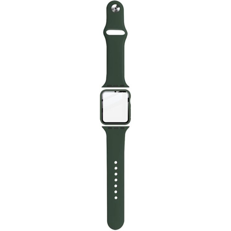 Захисний комплект IMAK Watch Strap + Case для Apple Watch 44 mm - Dark Green: фото 4 з 14