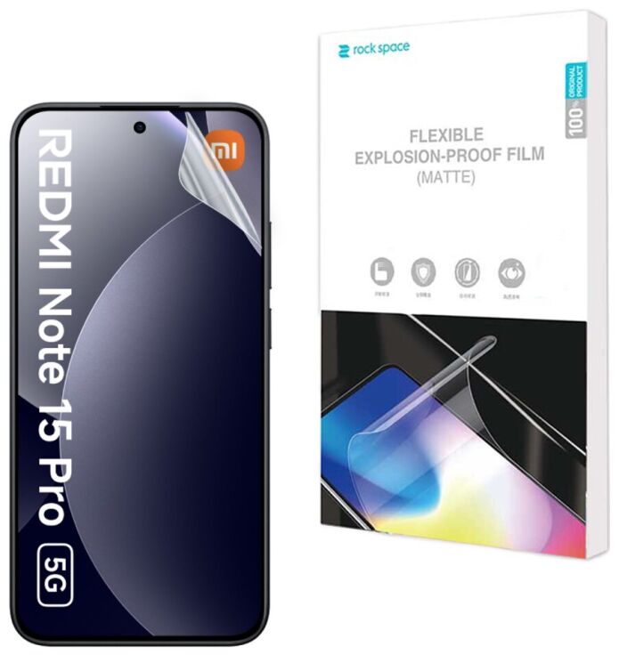 Антиблікова плівка на екран RockSpace Explosion-Proof Matte для Xiaomi Redmi Note 15 Pro: фото 1 з 8
