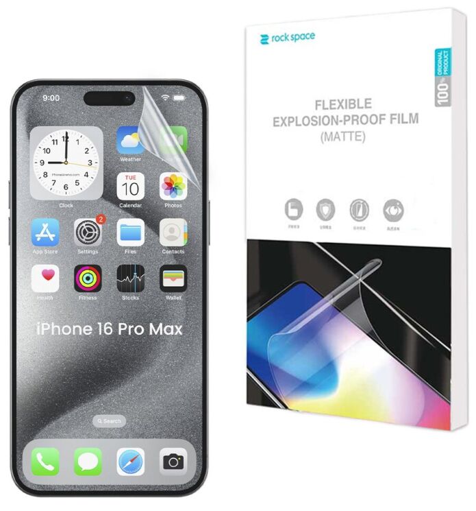 Антиблікова плівка на екран RockSpace Matte для Apple iPhone 16 Pro Max: фото 1 з 8