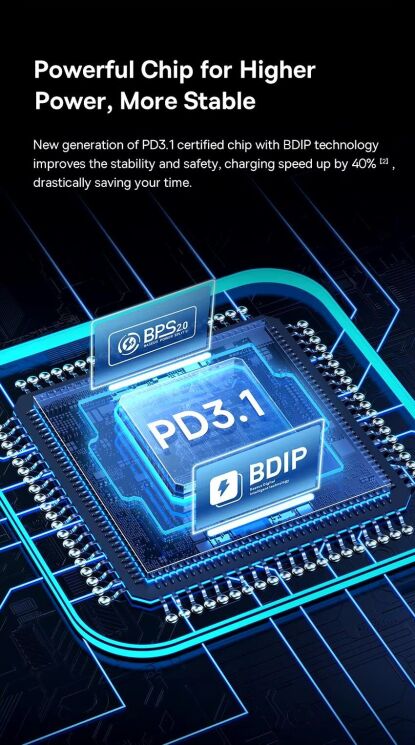 Автомобильное зарядное устройство Baseus Digital Display U+C 140W + кабель Type-C to Type-C (240W, 1m) CGZX070001 - Black: фото 13 из 29