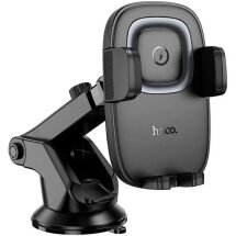 Автомобільний тримач із бездротовою зарядкою Hoco HW32 (15W) - Black: фото 1 з 9