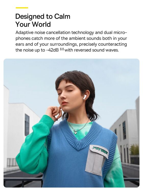 Беспроводные наушники Baseus Bowie M2 True Wireless Earphones (NGTW140002) - White: фото 11 из 31