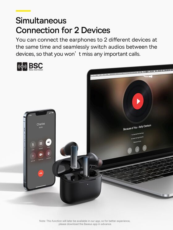 Беспроводные наушники Baseus Bowie M2 True Wireless Earphones (NGTW140002) - White: фото 19 из 31