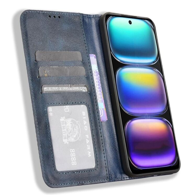 Чехол Deexe Retro Style для Infinix Hot 50 - Blue: фото 2 из 8