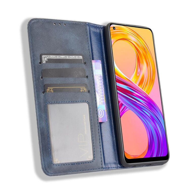 Чохол Deexe Retro Style для Realme 8 / 8 Pro - Blue: фото 5 з 9