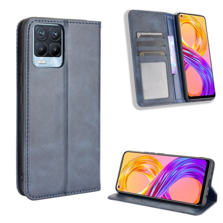 Чохол Deexe Retro Style для Realme 8 / 8 Pro - Blue: фото 8 з 9