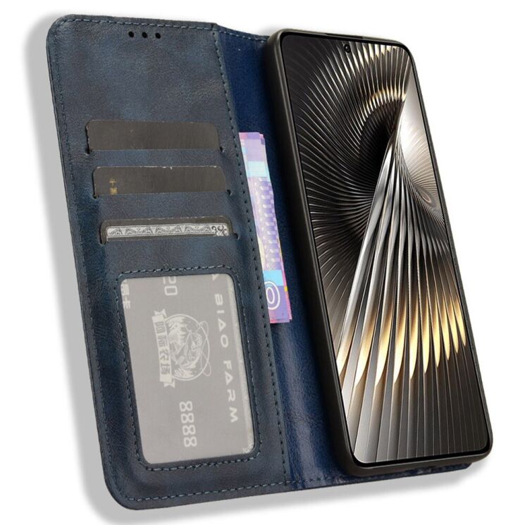 Чехол Deexe Retro Style для Xiaomi Poco F6 - Blue: фото 2 из 7
