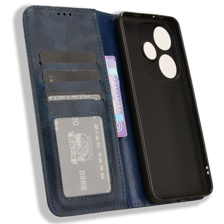 Чехол Deexe Retro Style для Xiaomi Poco F6 - Blue: фото 4 из 7