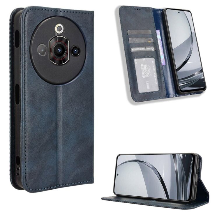 Чехол Deexe Retro Style для ZTE Nubia Focus Pro - Blue: фото 7 из 8