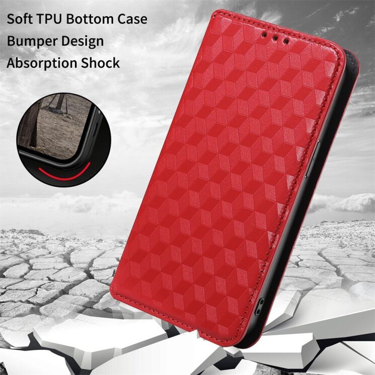 Чехол Deexe Rhombus Book для HMD Pulse / Pulse Pro / Pulse Plus - Red: фото 9 из 9