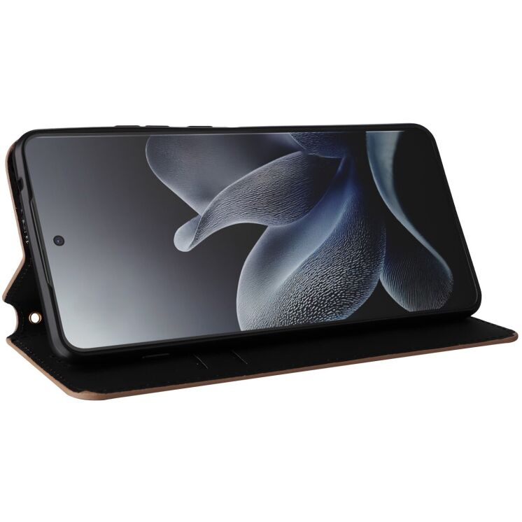 Чохол Deexe Rhombus Book для Motorola Edge 70 - Brown: фото 4 з 10