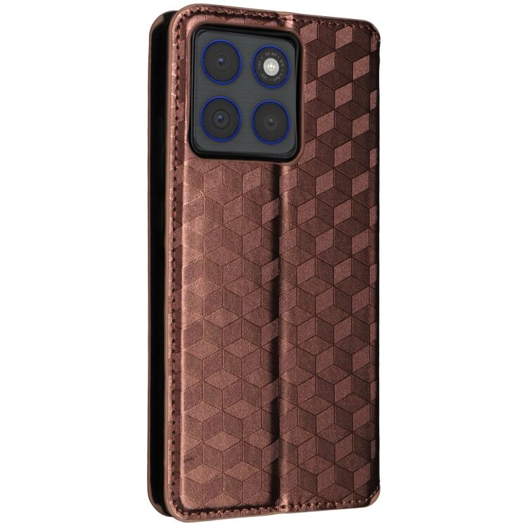 Чохол Deexe Rhombus Book для Motorola Edge 70 - Brown: фото 8 з 10