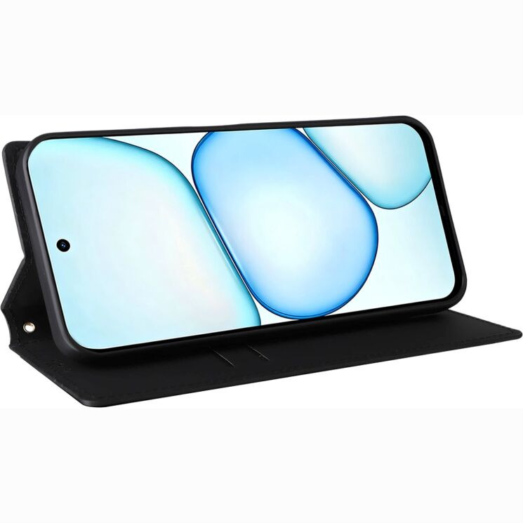 Чохол Deexe Rhombus Book для Realme C100i - Black: фото 3 з 7