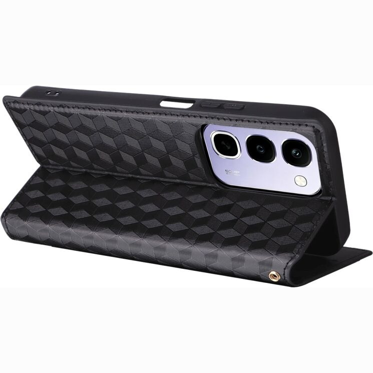 Чохол Deexe Rhombus Book для Realme C100i - Black: фото 4 з 7