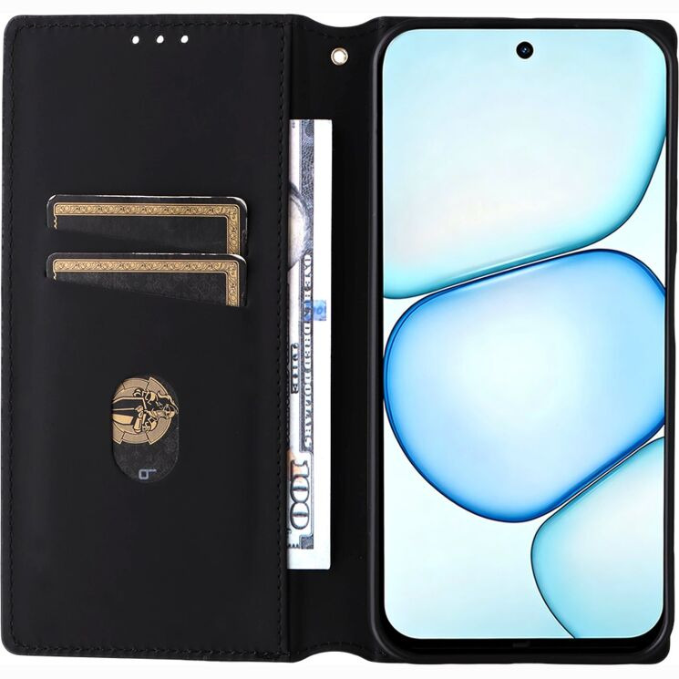 Чохол Deexe Rhombus Book для Realme C100i - Black: фото 2 з 7
