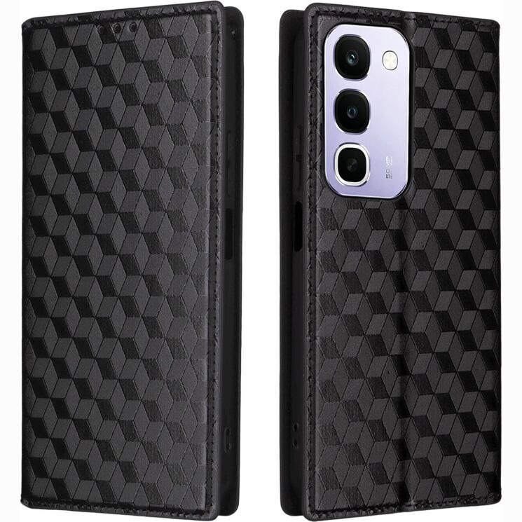 Чохол Deexe Rhombus Book для Realme C100i - Black: фото 1 з 7