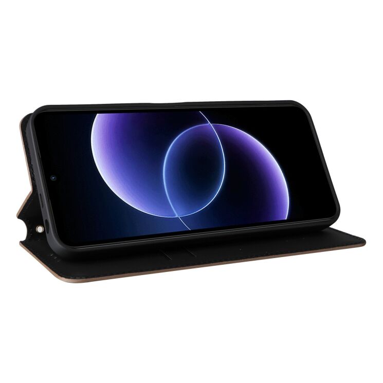 Чохол Deexe Rhombus Book для Xiaomi Poco C95 Pro - Brown: фото 4 з 7