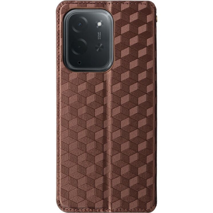 Чохол Deexe Rhombus Book для Xiaomi Poco C95 Pro - Brown: фото 7 з 7