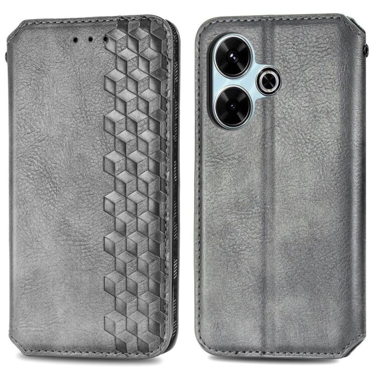 Чехол Deexe Rhombus Book для Xiaomi Redmi 13 - Grey: фото 1 из 9