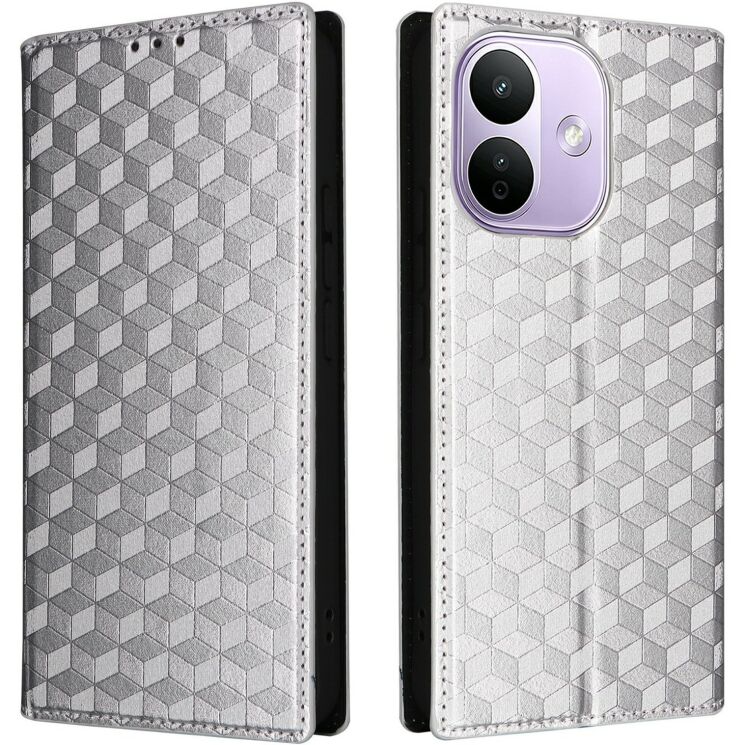 Чехол Deexe Rhombus Book для Xiaomi Redmi Note 17 Pro - Silver (429522S) Чехол Deexe Rhombus Book для Xiaomi Redmi Note 17 Pro - Silver: фото 1 из 7