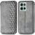 Чехол Deexe Rhombus Wallet для Motorola Moto G75 - Grey: фото 1 из 6