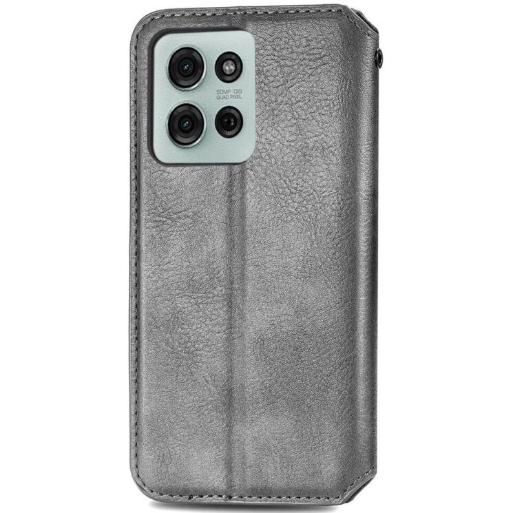 Чехол Deexe Rhombus Wallet для Motorola Moto G75 - Grey: фото 5 из 6