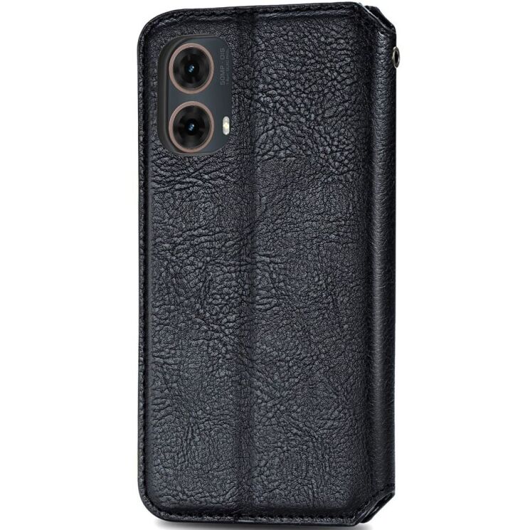 Чехол Deexe Rhombus Wallet для Motorola Moto G85 - Black: фото 5 из 10