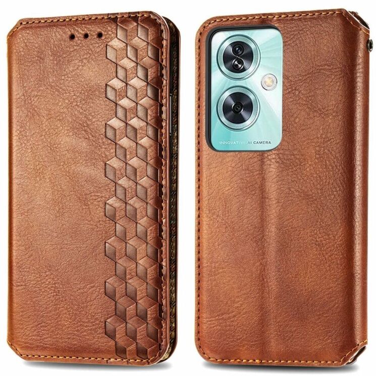 Чехол Deexe Rhombus Wallet для OnePlus Nord N30 SE - Brown: фото 1 из 6